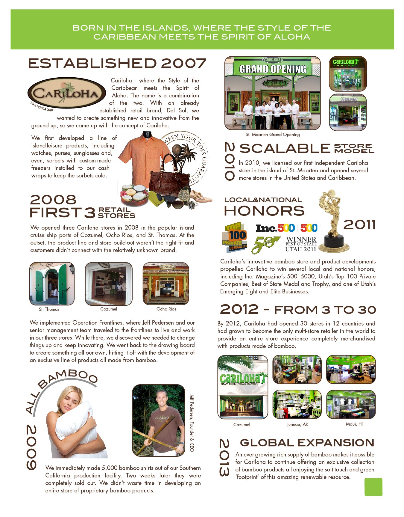 Cariloha History Timeline  2007 - Present
