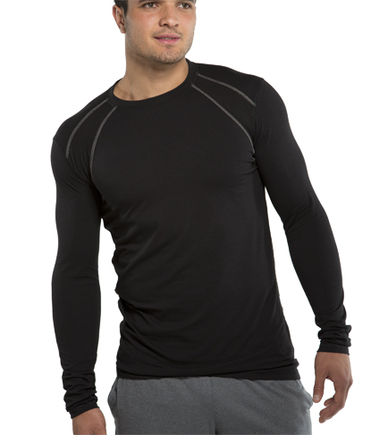 Bamboo Fit Mens Hybrid Fitted Long Sleeve Black