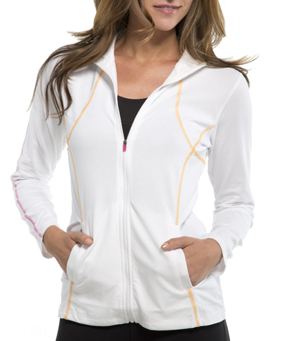 Bamboo Fit Womens Track Jacket - White